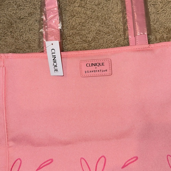 Clinique Pink Tote with Floral Design - Picture 6 of 11